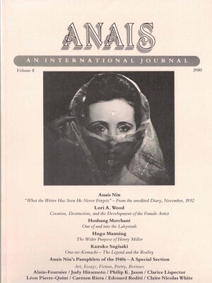 cover image of ANAIS: An International Journal, Volume 8